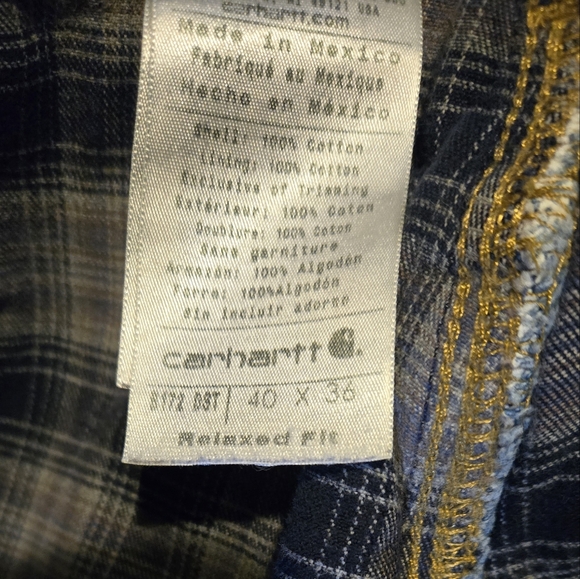 Carhartt LINED Jeans men's 40 x 36 comfy relaxed fit warm heavy workwear pants - Picture 5 of 10